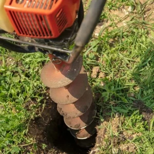 WILTEC Benzin Erdlochbohrer Set Mit 150 Mm Bohrer, 1,4 KW 1,9 PS 52ccm Pfahlbohrer Pflanzenbohrer 13
