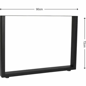 WILTEC Tischkufen Tischbeine Aus Vierkantprofilen 90x72cm Schwarz Pulverbeschichtet Tischgestell 9