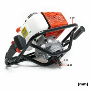 WILTEC Erdlochbohrer Set Mit 3 PS, 63,3 Ccm 2-Takt-Motor Mit Ø250mm Bohrschnecke 11