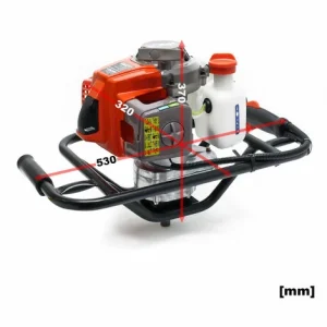 WILTEC Erdlochbohrer Set Mit 3 PS, 63,3 Ccm 2-Takt-Motor Mit Ø250mm Bohrschnecke 13