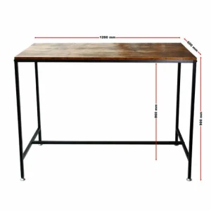 WILTEC Vintage Bartisch 120x60x90cm Mit 2 Barhockern Stabiles Metallgestell Einfacher Aufbau 13