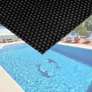 WILTEC Pool Solarfolie 4x6m Schwarz Poolabdeckung Solarplane Poolheizung 10